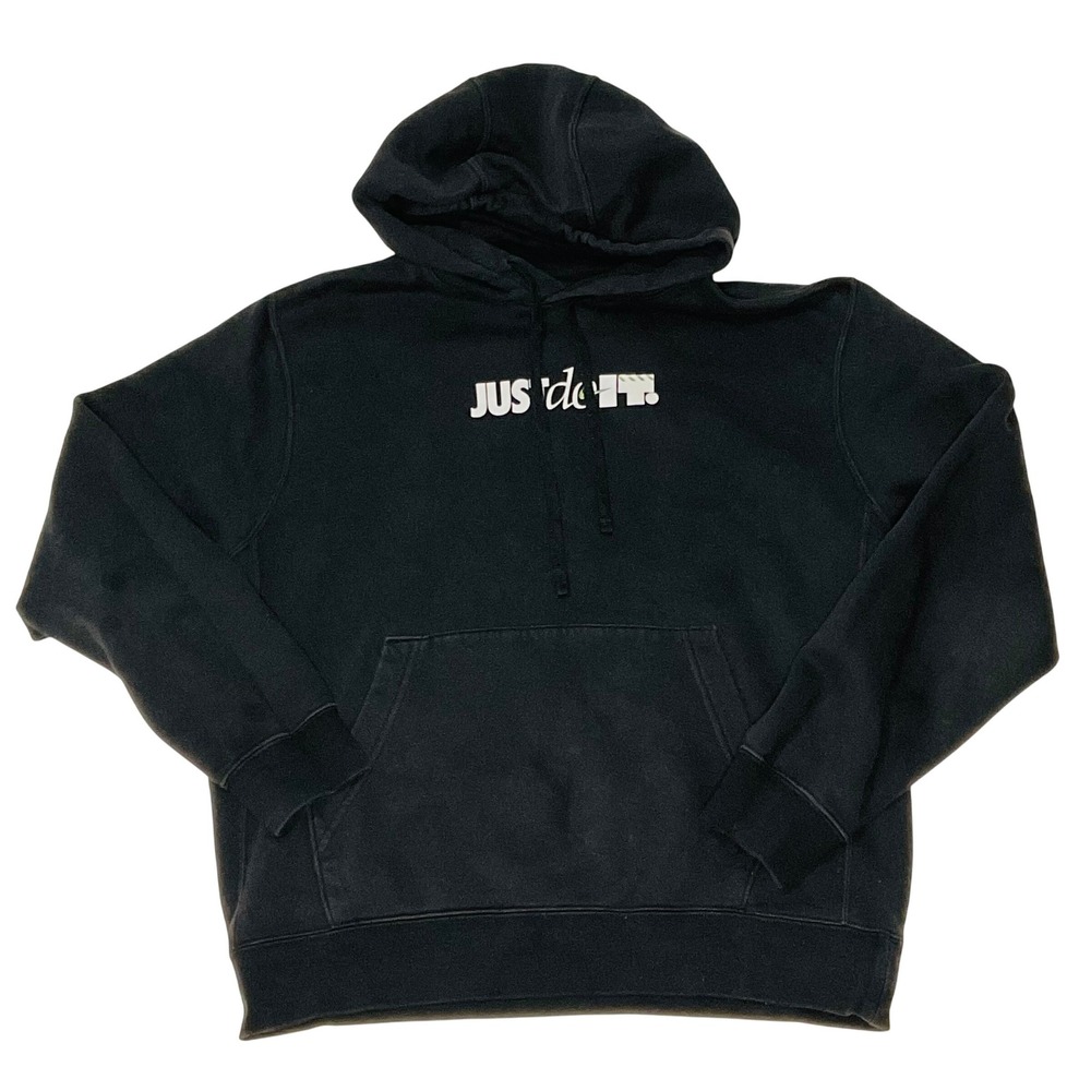 NIKE club Men's hoodie metallic black green HJ0606–010 pullover cotton shirt M